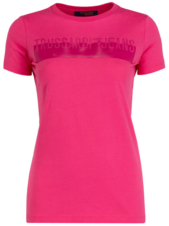 Trussardi Trussardi T-Shirt Cotton Jersey 56T00192 Różowy Regular Fit