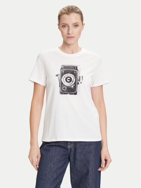 Weekend Max Mara Weekend Max Mara T-Shirt Guglia 2525976031 Biały Regular Fit