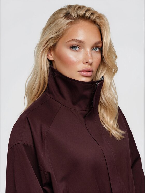 Ombre Ombre Kurtka przejściowa OW-JT-E0017 Bordowy Oversize