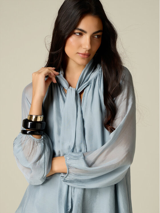 Oltre Oltre Blusa 2060J000835N025 Turchese Regular Fit