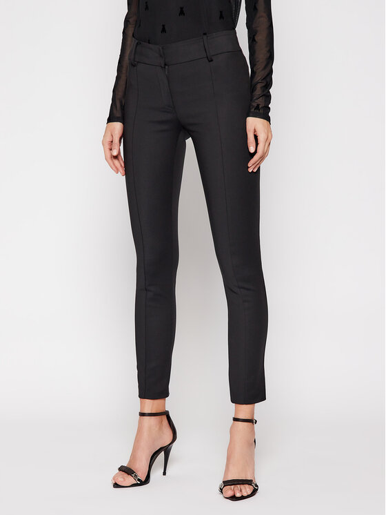 Patrizia Pepe Patrizia Pepe Auduma bikses CPA368/AQ39-K103 Melns Slim Fit