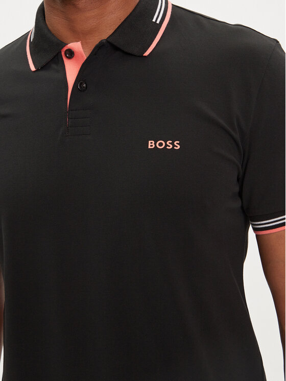 BOSS Boss Polo marškinėliai Paul 50506193 Juoda Slim Fit