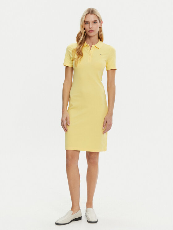Tommy Hilfiger Tommy Hilfiger Ежедневна рокля WW0WW43228 Жълт Slim Fit