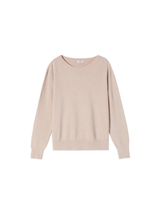 Oltre Oltre Sweter M157E102358N006 Kremowy Regular Fit