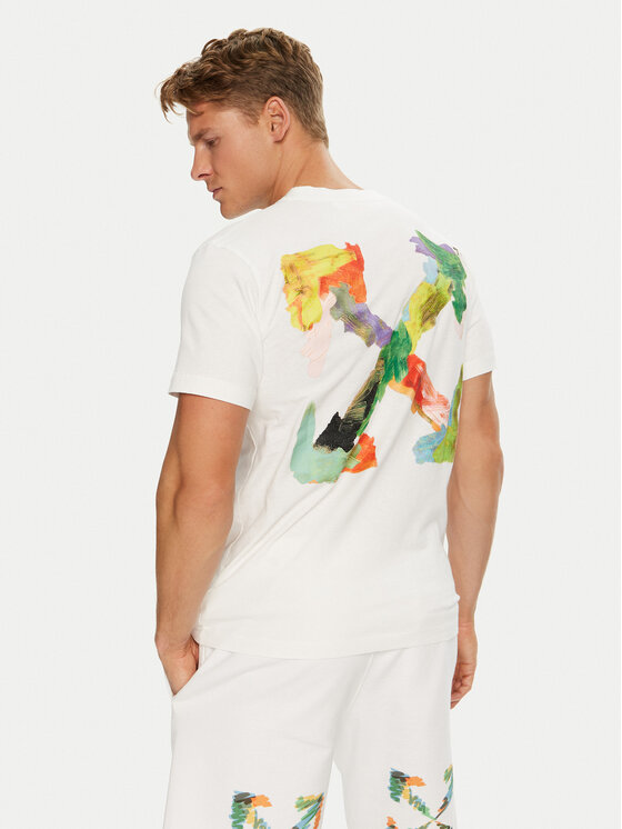 Off-White Off-White Majica OMAA027S23JER0040184 Bela Regular Fit