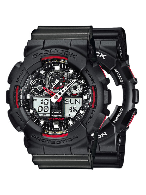 Casio Casio Zegarek SET GA-100-1A4ER + BEZEL 10358741 + PASEK 10467764 Czarny