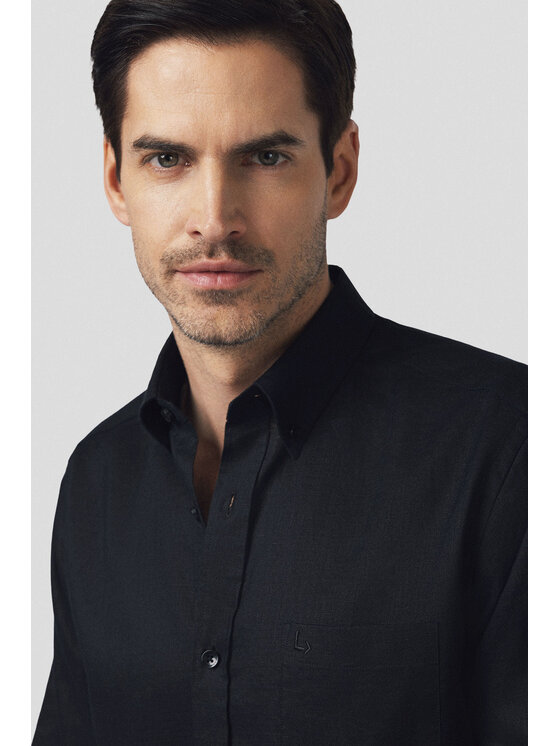 Lancerto Lancerto Koszula Turid KO073125000004 Czarny Slim Fit