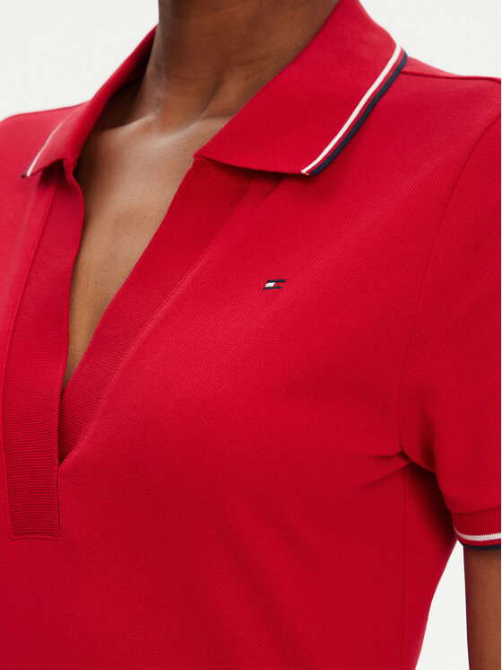 Tommy Hilfiger Tommy Hilfiger Rochie de zi 1985 WW0WW45740 Roșu Slim Fit