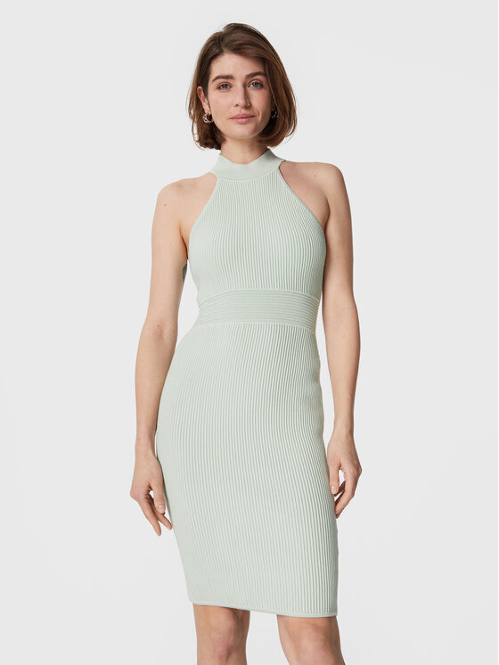 Guess Guess Trikotažinė suknelė Janice W3RK28 Z2YJ2 Žalia Slim Fit