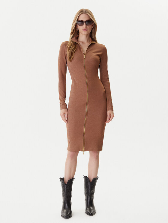 Just Cavalli Just Cavalli Haljina za svaki dan 79PAO905 J0251 Smeđa Slim Fit