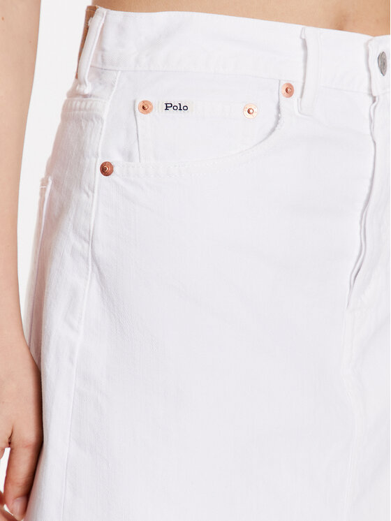 Polo Ralph Lauren Polo Ralph Lauren Jeansrock 211903405001 Weiß Slim Fit