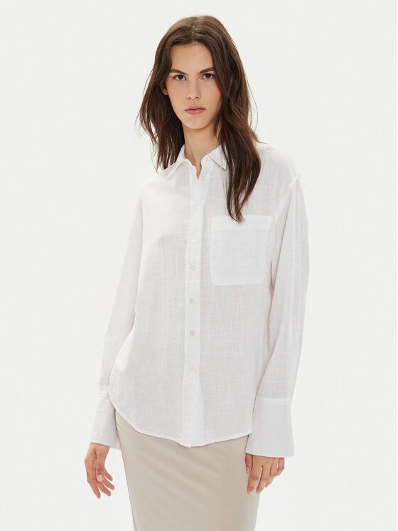 Gina Tricot Gina Tricot Cămașă 22624 Alb Loose Fit