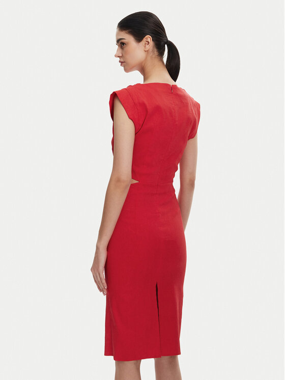 PINKO PINKO Koktejlové šaty 104955 A0IM Červená Regular Fit