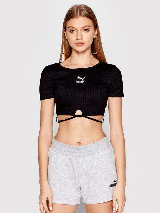 Puma Bluză Classics Ribbed 533450 Negru Slim Fit