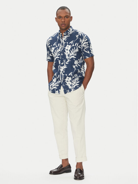 Tommy Hilfiger Tommy Hilfiger Koszula Tropical MW0MW38586 Granatowy Regular Fit