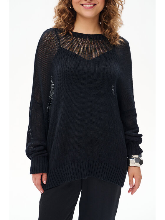blue shadow blue shadow Sweter Fidżi Czarny Regular Fit