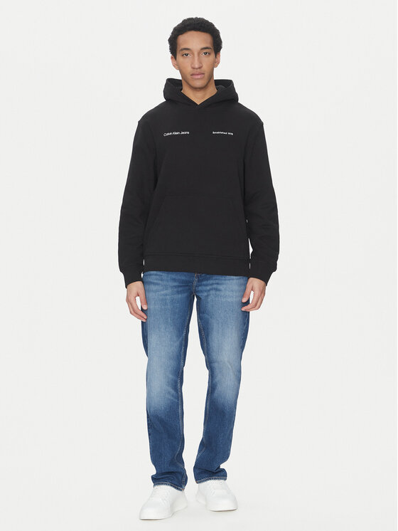 Calvin Klein Jeans Calvin Klein Jeans Majica dugih rukava Big Box Logo J30J325490 Crna Regular Fit