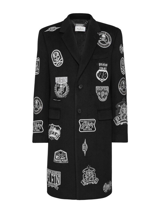 PHILIPP PLEIN PHILIPP PLEIN Płaszcz zimowy 24775 Czarny Regular Fit