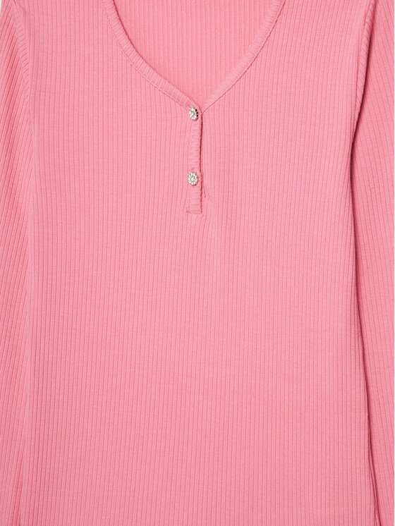 Guess Guess Bluzka J5YP02 KBCO2 Różowy Regular Fit