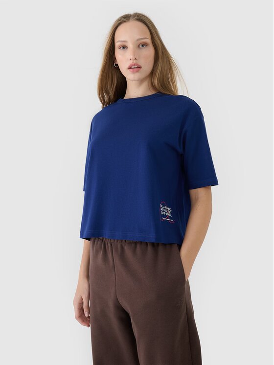 4F 4F T-Shirt 4FWSS25TTSHF1971-30S Niebieski Oversize