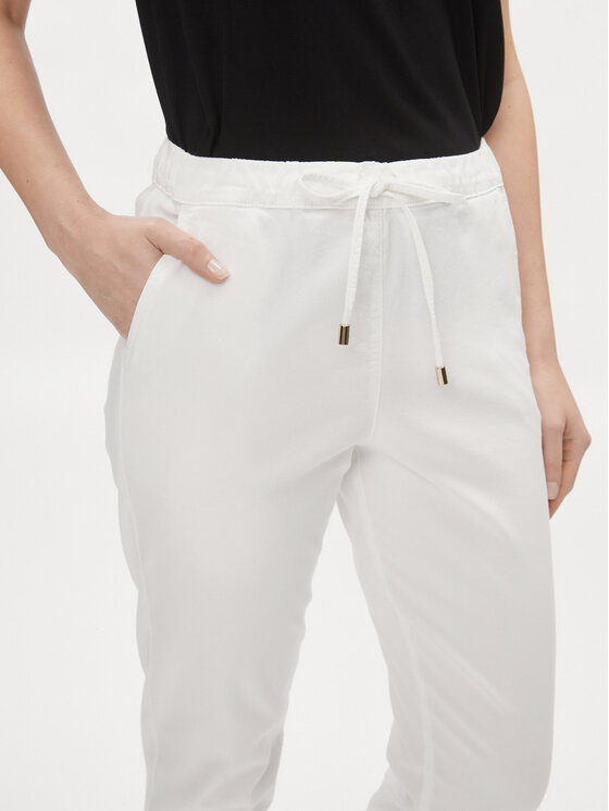 Max Mara Leisure Max Mara Leisure Spodnie materiałowe Terreno 2416131058 Biały Regular Fit