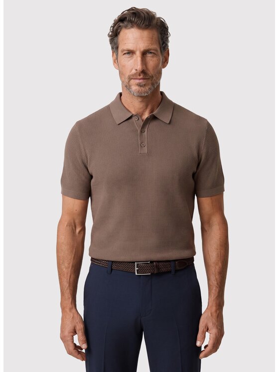 Pako Lorente Pako Lorente Polo P26WF-TX-006 Brązowy Regular Fit