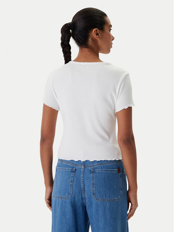 Tommy Jeans Tommy Jeans Bluzka DW0DW20377 Biały Slim Fit
