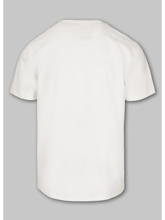 PITBULL PITBULL T-Shirt Koszulka męska Garment Washed SCRATCH M Biały Regular Fit
