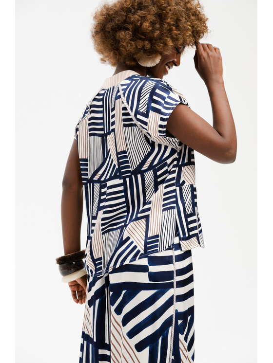 blue shadow blue shadow Bluzka Softly Niebieski Regular Fit