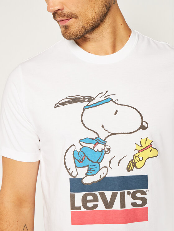 Levi's® Levi's® Majica PEANUTS® 16143-0080 Bela Relaxed Fit