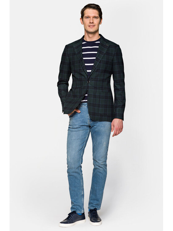 Lancerto Lancerto Marynarka Augusta 2 Zielony Slim Fit