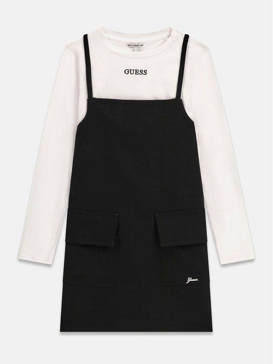 Guess Kids Guess Kids Každodenní šaty 183876 Bílá Classic Fit