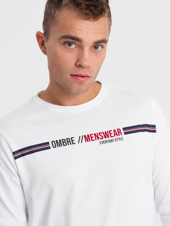 Ombre Ombre S dlouhým rukávem OM-LSPT-0119 Bílá Regular Fit