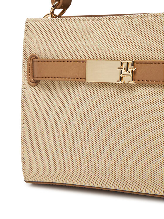 Tommy Hilfiger Tommy Hilfiger Дамска чанта Th Heritage Mini Satchel Canvas AW0AW17406 Бежов