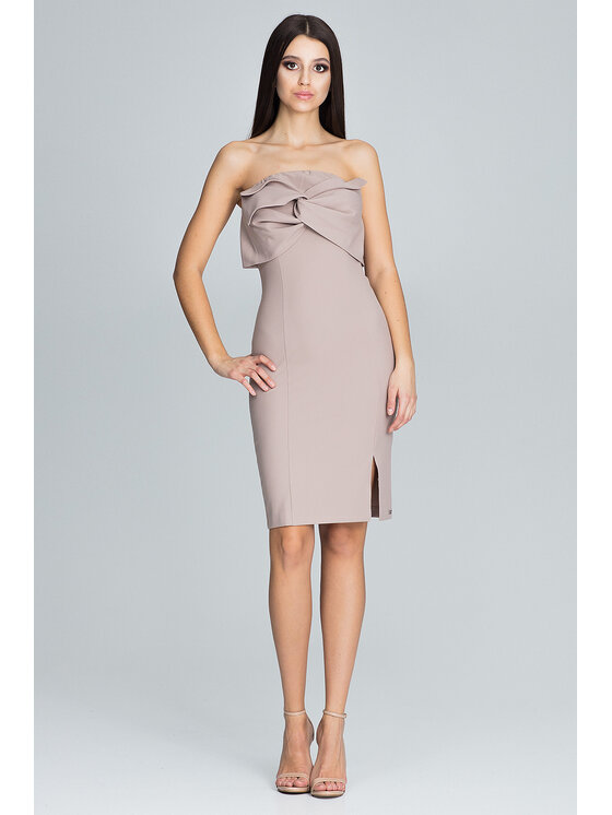 FIGL FIGL Sukienka M571 Beżowy Regular Fit