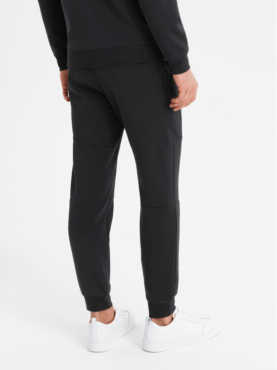 Ombre Ombre Spodnie dresowe OM-PASK-0226 Czarny Regular Fit