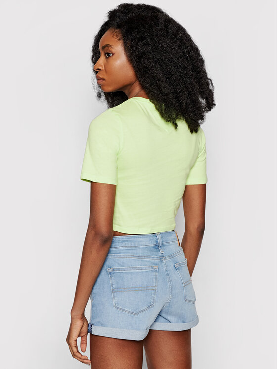 Tommy Jeans Marškinėliai Tjw Crop Ruche Top DW0DW10131 Žalia Slim Fit •  Modivo.lt