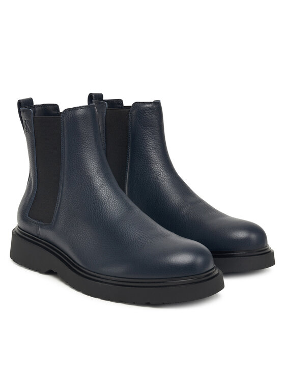Calvin Klein Calvin Klein Sztyblety Combat Ess Chelsea Boot Lth YM0YM01374 Granatowy