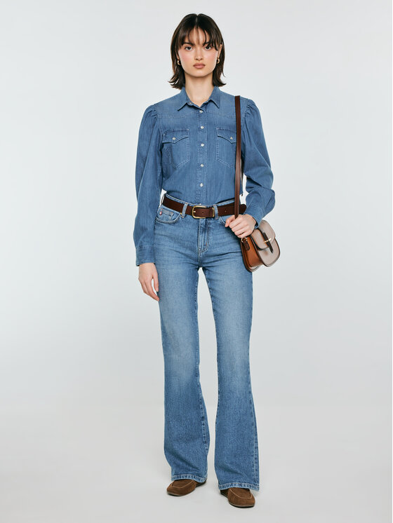 BIG STAR BIG STAR Koszula jeansowa INDIANA Niebieski Basic Fit
