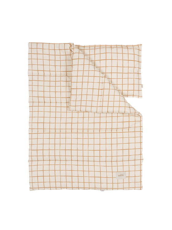 Malomi Malomi Komplet pościeli bedding_set_camel_check Beżowy