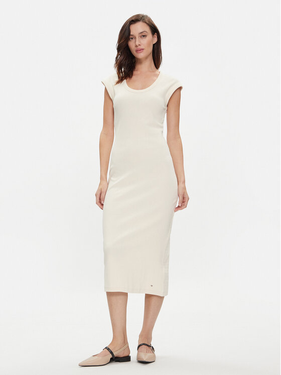 Női Nyári ruha Tommy Hilfiger, Méret: M, Bézs, WW0WW41273