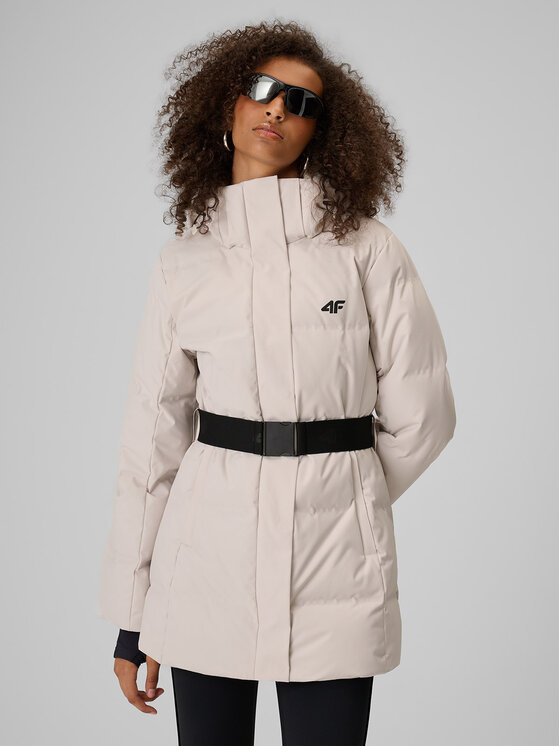 4F 4F Kurtka puchowa CITY JACKETS Szary jasny Slim Fit