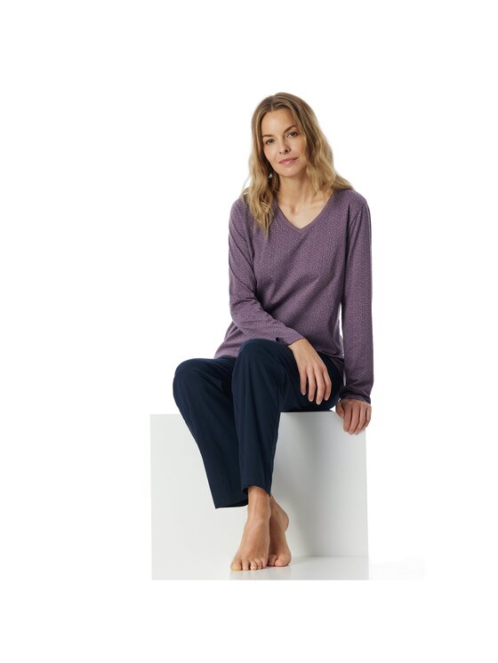 SCHIESSER SCHIESSER Piżama 27062 Fioletowy Comfort Fit