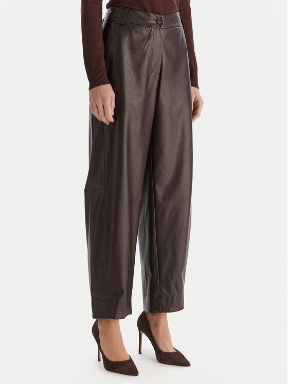 ACCESS FASHION ACCESS FASHION Pantaloni din imitație de piele 54-5132-188 Maro Regular Fit