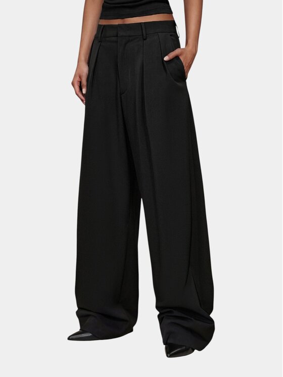 MADE BY SOCIETY MADE BY SOCIETY Spodnie materiałowe TECTONIC GREY Pants - P27151 Czarny Basic Fit