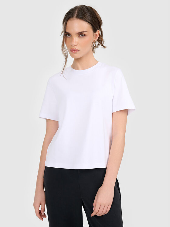 4F 4F T-Shirt ESSENTIALS Biały Regular Fit