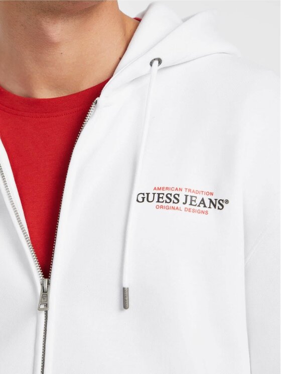 Guess Jeans Guess Jeans Bluza 165589 Biały Classic Fit