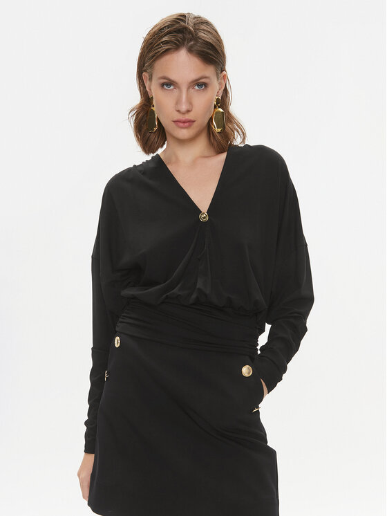 PINKO Pinko Bluză Maga 102353 A1DE Negru Regular Fit
