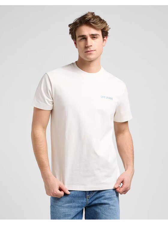 Lee Lee T-Shirt SS RELAXED GRAPHIC TEE Biały Relaxed Fit