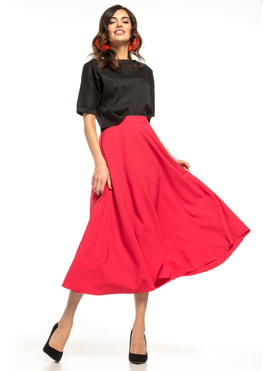Tessita Tessita Spódnica midi T260 Czerwony A-Line Fit